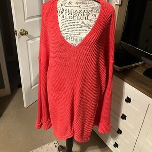 Caslon Bright Red V-Neck Sweater
